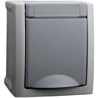 VIKO Spatwaterdicht schakelmateriaal Wandcontactdoos met randaarde Pacific Grijs 90591008-DE