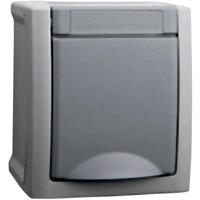 VIKO Spatwaterdicht schakelmateriaal Wandcontactdoos met randaarde Pacific Grijs 90591008-DE - thumbnail