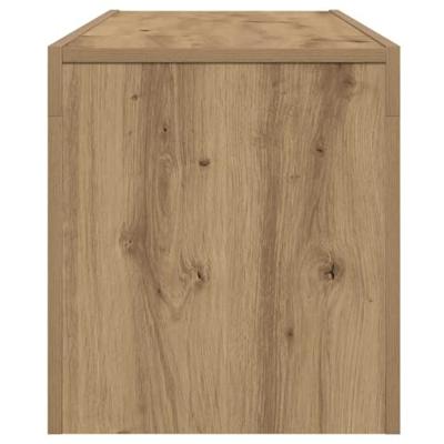 Tv-meubel met LED 120x36,5x40 cm bewerkt hout artisanaal eiken