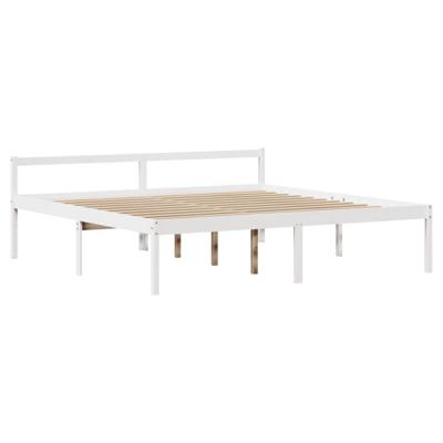 Seniorenbed met hoofdbord massief grenenhout wit 180x200 cm