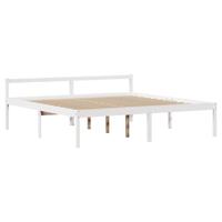 Seniorenbed met hoofdbord massief grenenhout wit 180x200 cm - thumbnail