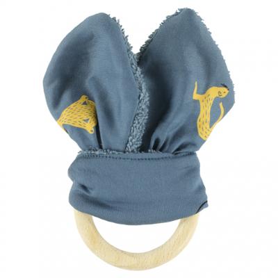 Trixie bijtring Whippy Weasel junior 17 cm katoen blauw/geel Trixie bijtring Whippy Weasel junior 17 cm katoen blauw/geel