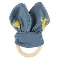 Trixie bijtring Whippy Weasel junior 17 cm katoen blauw/geel - thumbnail