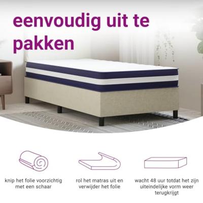 Pocketveringmatras middelhard-hard 70x200 cm