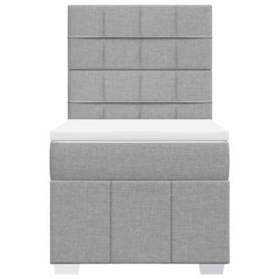 Boxspring met matras stof lichtgrijs 140x190 cm