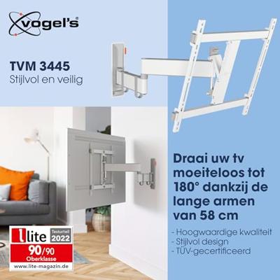 Vogels TVM 3445 Draaibare tv-beugel TV beugel Wit - thumbnail