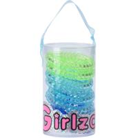 Free and Easy spiraalhaarelastieken in pot groen/blauw 8 st. - thumbnail