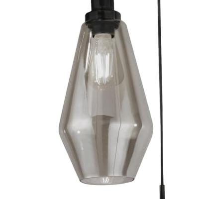 Searchlight Vide hanglampMia 3-lichts zwart met smoke glas - 5423-3BK