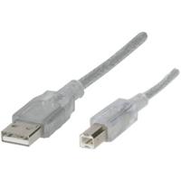 Renkforce RF-4538144 USB-kabel USB 2.0 USB-A stekker, USB-B stekker 1.80 m Transparant - thumbnail