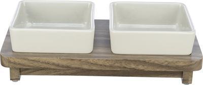 TRIXIE VOERBAK HOND SET CITYSTYLE KERAMIEK GRIJS / BRUIN 400 ML