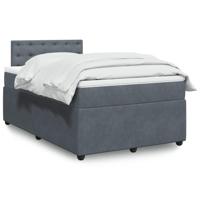 Boxspring met matras fluweel donkergrijs 120x190 cm - thumbnail