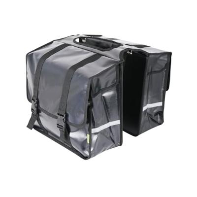 Dresco dubbele fietstas transporter 50 liter bisonyl zwart