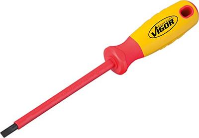 Vigor VDE Platte schroevendraaier Kopbreedte: 5 mm Koplengte: 125 mm Vigor VDE Platte schroevendraaier Kopbreedte: 5 mm Koplengte: 125 mm