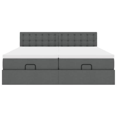 Ottoman bed met matrassen 180x200cm stof donkergrijs