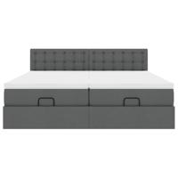 Ottoman bed met matrassen 180x200cm stof donkergrijs - thumbnail