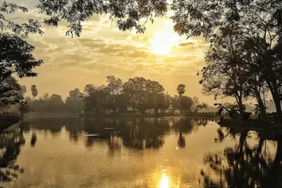 Alexsar Art schilderij Deco panel lake view 90x60cm