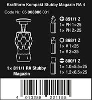 Wera Kraftform Kompakt Stubby Magazin RA 4 Bitschroevendraaier - thumbnail