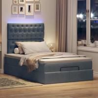 Ottoman bed met matrassen en LED's 120x190cm fluweel - thumbnail