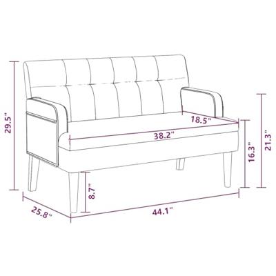 Bankje met rugleuning 112x65,5x75 cm kunstleer zwart