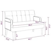 Bankje met rugleuning 112x65,5x75 cm kunstleer zwart - thumbnail