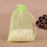 100 PCS geschenk zakken sieraden organza zakje bruiloft verjaardag partij drawable zakjes Gift Bag grootte: 10x15cm (fruit groen) - thumbnail