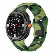 Wave siliconen band - Camouflage groen - Samsung Galaxy Watch 8 Classic - 46mm - thumbnail