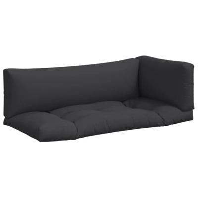 Palletkussens 3 st stof zwart
