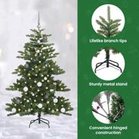 VidaXL Kunstmatige inklapbare kerstboom groen 150 cm pvc en staal - thumbnail