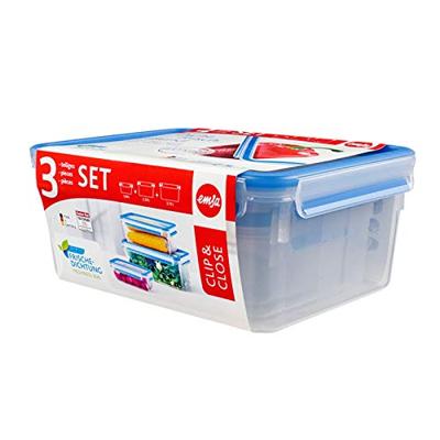 Emsa Clip & Close vershoudbakjes, 3-delige set, 1,0 / 3,2 / 3,7 L doos Emsa Clip & Close vershoudbakjes, 3-delige set, 1,0 / 3,2 / 3,7 L doos