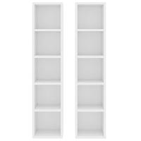 Cd-kasten 2 st 21x16x93,5 spaanplaat wit - thumbnail
