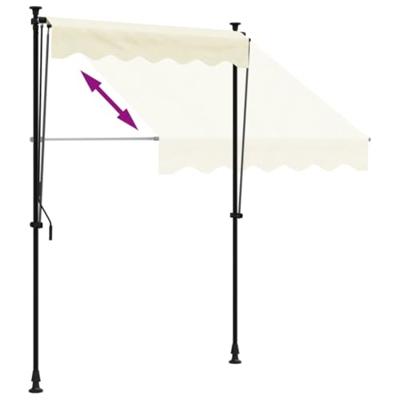 Luifel uittrekbaar 150x150 cm stof en staal crmekleurig - thumbnail