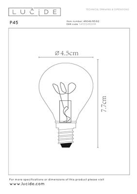 Lucide P45 - Filament lamp - Ø 4,5 cm - LED 3 StepDim (Memory) - E14 - 1x3W 2200K - Amber