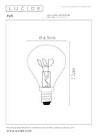 Lucide P45 - Filament lamp - Ø 4,5 cm - LED 3 StepDim (Memory) - E14 - 1x3W 2200K - Amber - thumbnail