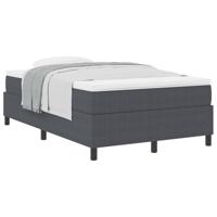 Boxspringbed Donkergrijs en Wit 120 x 190 cm Katoen Stof - thumbnail