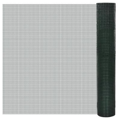 VidaXL Kippengaas 25x1 m gegalvaniseerd staal met pvc-coating groen