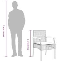 Tuinstoelen 4 st met kussens poly rattan en acaciahout beige - thumbnail