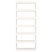 Boekenkast/kamerscherm 80x30x199,5 cm massief grenenhout wit - thumbnail