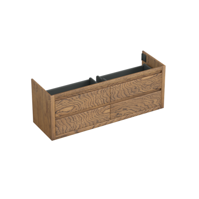 Onderkast Forzalaqua Gela 160x51x60 Cm 4 Softclose Lades Eiken Castle Brown