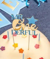 Taart Topper Birthday Boy Gold - thumbnail