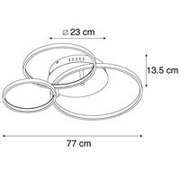 QAZQA Moderne plafondlamp zwart incl. LED en dimmer- Rondas - thumbnail
