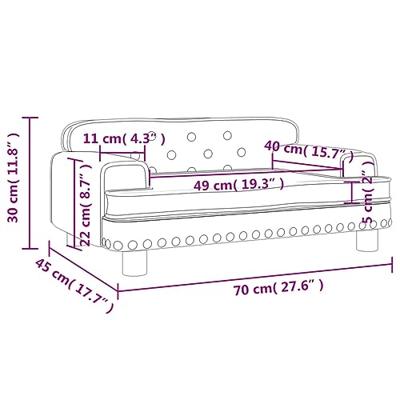 Kinderbank 70x45x30 cm fluweel zwart