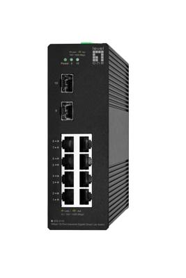 Hilbert 10-Port Industrial Gigabit Smart Lite Switch - 8 x RJ45 - 2 x SFP