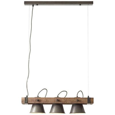 Brilliant 3-lichts hanglampDecca zwart met bruin - 85873/46