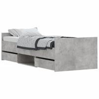 Bedframe met hoofd- en voeteneinde betongrijs 75x190 cm - thumbnail