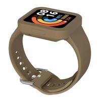 By Qubix - Siliconen band met case - Bruin - Xiaomi Redmi Watch 2 (Lite) - thumbnail