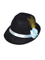 Zwarte Hoed Tirol Met Bloem En Pluim - thumbnail