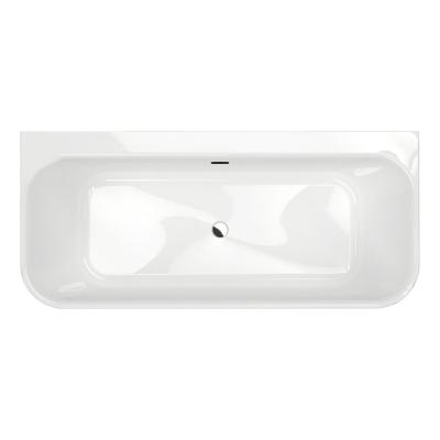 Half-vrijstaand bad Xenz Taylor | 180x80 cm | Incl.Badafvoer-Zwart mat | Sleuf overloop | Acryl | Glans wit Half-vrijstaand bad Xenz Taylor | 180x80 cm | Incl.Badafvoer-Zwart mat | Sleuf overloop | Acryl | Glans wit