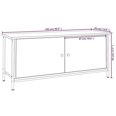 Tv-meubel 102x35x45 cm bewerkt hout gerookt eikenkleurig - thumbnail