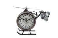 Klok Helikopter messing metaal 1xAAex 23x13,5x18,5cm - thumbnail