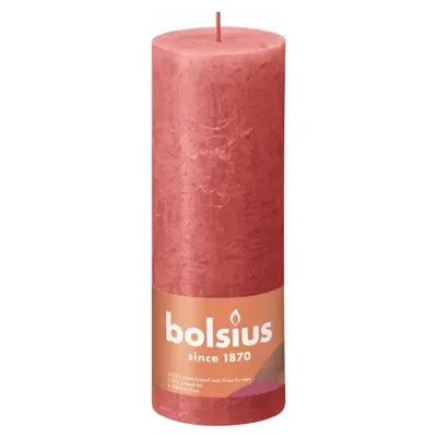 Bolsius stompkaars rustiek 19x6,8cm blossom pink